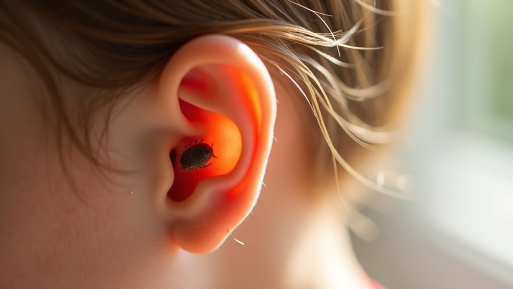 iza ušiju i na potiljku