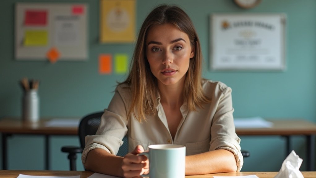 skriven iscrpljen tiho prikrivajući bol