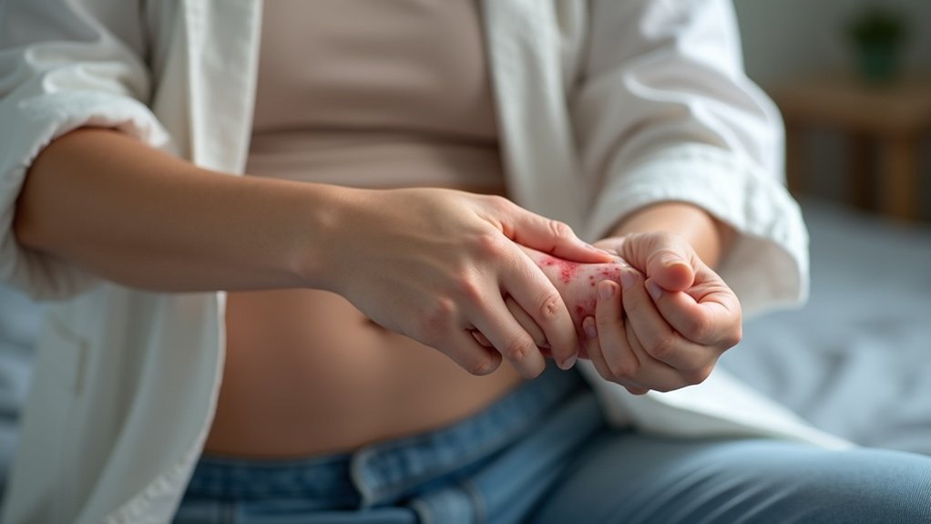 skrivena osip od grinja u naborima