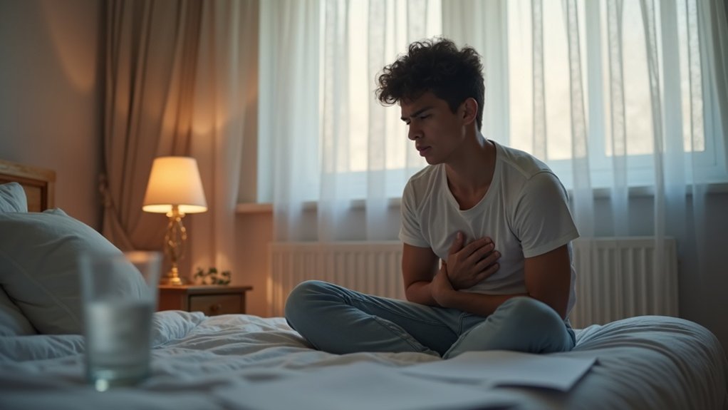 plitko disanje s napetošću na desnoj strani