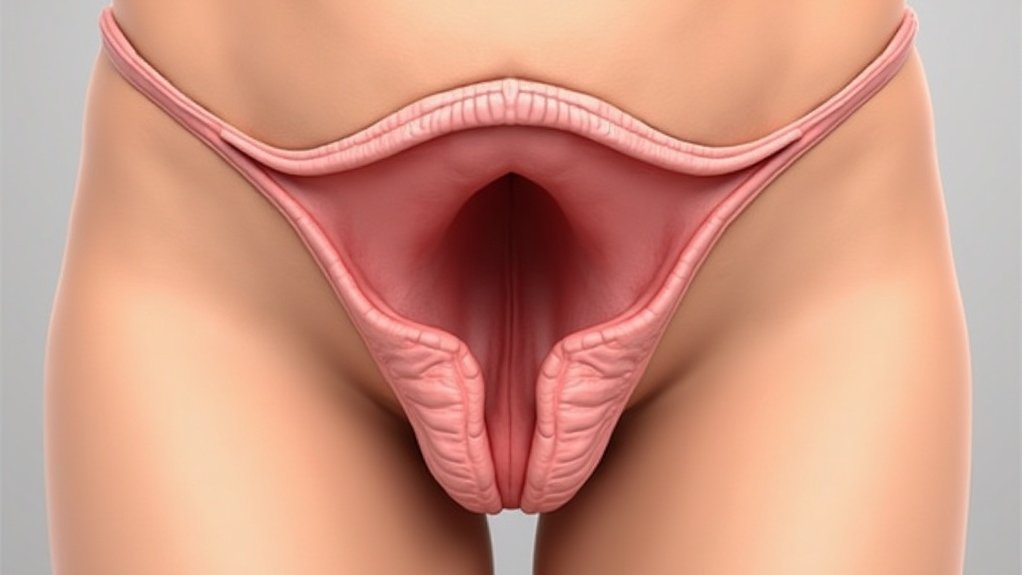 male male?>“></div>
<p>Ako pogledaš anatomsku skicu vulve, Bartholinove žlijezde su doslovno na pragu rodnice – ali toliko diskretne da većina ljudi cijeli život nema pojma da postoje.</p>
<p>Smještene su kao mali “parni” tim: jedna lijevo, jedna desno, tik uz donji rub ulaza u rodnicu, skriveno ispod malih usana (labia minora).</p>
<p>Veličina? Otprilike grašak. Ništa dramatično.</p>
<p>Svaka ima svoj tanki kanalić, dug oko 2–2,5 cm, koji se otvara u predvorje rodnice, točno tamo gdje se kod hodanja, seksa ili nošenja uskih trapki stalno nešto tare.</p>
<p>Tu poziciju sam prvi put stvarno shvatila kad mi je ginekologinja na Rebru na crtežu pokazala: “Ovdje, na 4 i 8 sati oko otvora rodnice.”</p>
<p>Do tad sam mislila da je to još jedna apstraktna “žlijezda iz udžbenika”.</p>
<p>Onda mi je jednom pacijentica došla sva u panici zbog “kvrge”. Klasična priča: začepljen kanal, žlijezda se napuhala baš tamo gdje trenje radi svoje.</p>
<p>Praktično?</p>
<p>Ako osjetiš mekanu ili bolnu kvržicu sa strane ulaza u rodnicu, pogotovo kad sjediš, voziš bicikl ili tijekom odnosa, vrijedi to provjeriti kod ginekologa.</p>
<p>Topli sjedeći kupki kod kuće znaju pomoći kad je stvar tek na početku, ali ako se pojavi jaka bol, temperatura ili crvenilo – nema herojske izdržljivosti, nego ravno po stručnu pomoć.</p>
<h2 id=