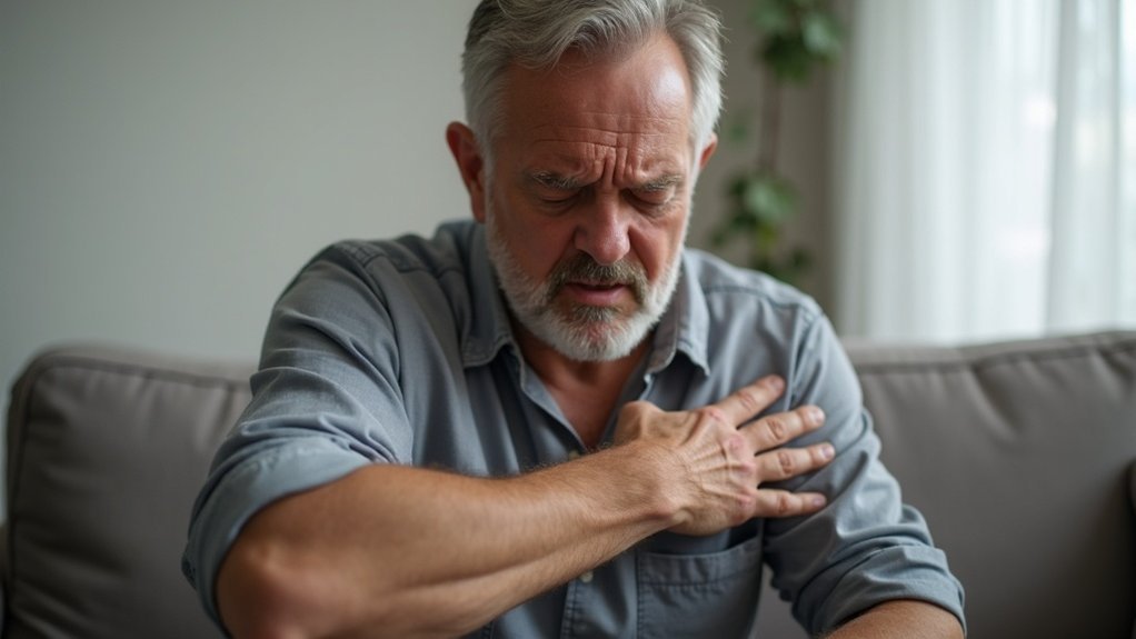 šireća utrnulost s pritisakom u prsima